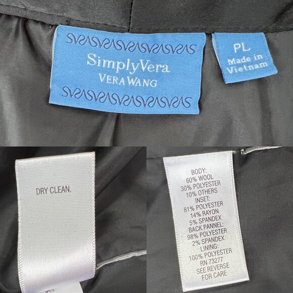 Simply Vera Vera Wang Wool Blend Office Blazer Size Petite Large / Dark Academia - Picture 5 of 14